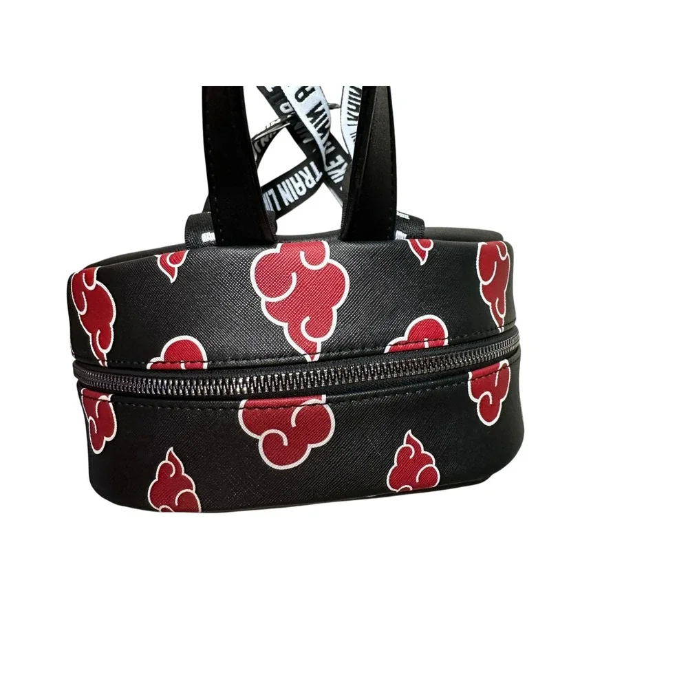 Bioworld Naruto Akatsuki Sasuke Red Cloud Faux Saffiano Leather Mini Backpack OS